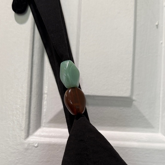 Zara Black Maxi Dress. Beaded Strap. LBD - Picture 3 of 5